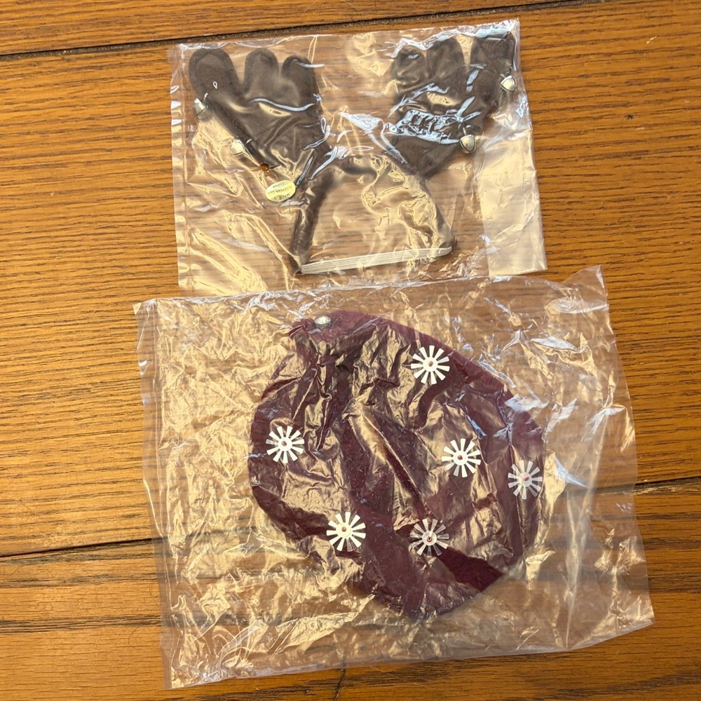 American Girl Purple Holiday bib and Dog Antlers
